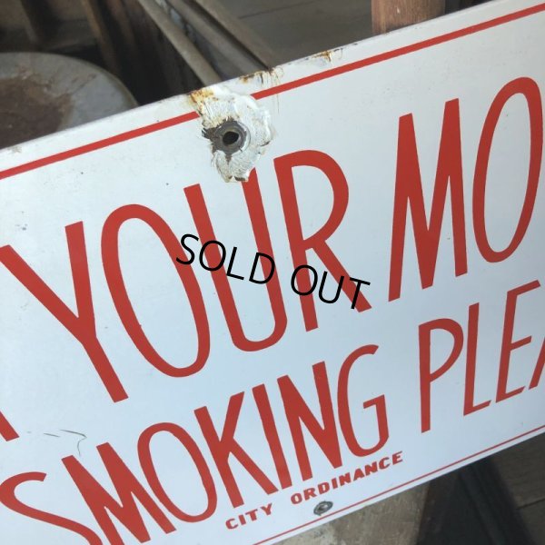 画像3: Vintage Original STOP YOUR MOTOR NO SMOKING PLEASE Porcelain Sign (B843)