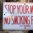 画像10: Vintage Original STOP YOUR MOTOR NO SMOKING PLEASE Porcelain Sign (B843)