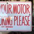 画像11: Vintage Original STOP YOUR MOTOR NO SMOKING PLEASE Porcelain Sign (B843)