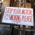 画像12: Vintage Original STOP YOUR MOTOR NO SMOKING PLEASE Porcelain Sign (B843)