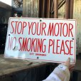 画像6: Vintage Original STOP YOUR MOTOR NO SMOKING PLEASE Porcelain Sign (B843)