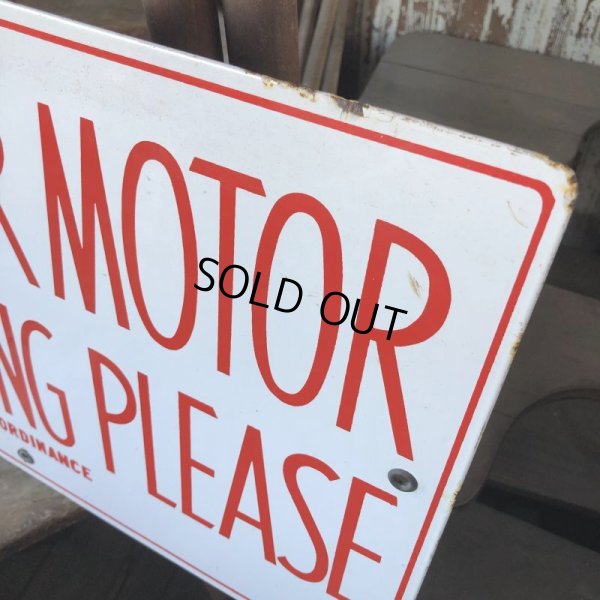 画像5: Vintage Original STOP YOUR MOTOR NO SMOKING PLEASE Porcelain Sign (B843)