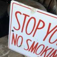 画像2: Vintage Original STOP YOUR MOTOR NO SMOKING PLEASE Porcelain Sign (B843) (2)