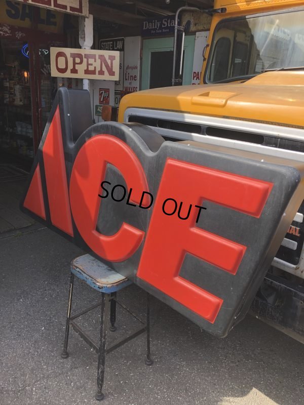 画像2: 【店舗引き取り限定】Vintage ACE Hardware Tools Lighted Store Display Sign HUGE !! (B844)