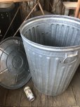 画像3: Vintage Galvanized Steel Metal Garbage Trash Can (B859)