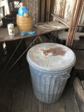 Vintage Galvanized Steel Metal Garbage Trash Can (B859)