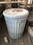 画像8: Vintage Galvanized Steel Metal Garbage Trash Can (B859)