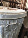 画像11: Vintage Galvanized Steel Metal Garbage Trash Can (B859)