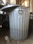 画像6: Vintage Galvanized Steel Metal Garbage Trash Can (B859)