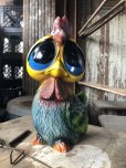 画像7: 60s Mid Century Vintage Sad Big Eye Bird Ceramic Coin Bank Statue (B861)