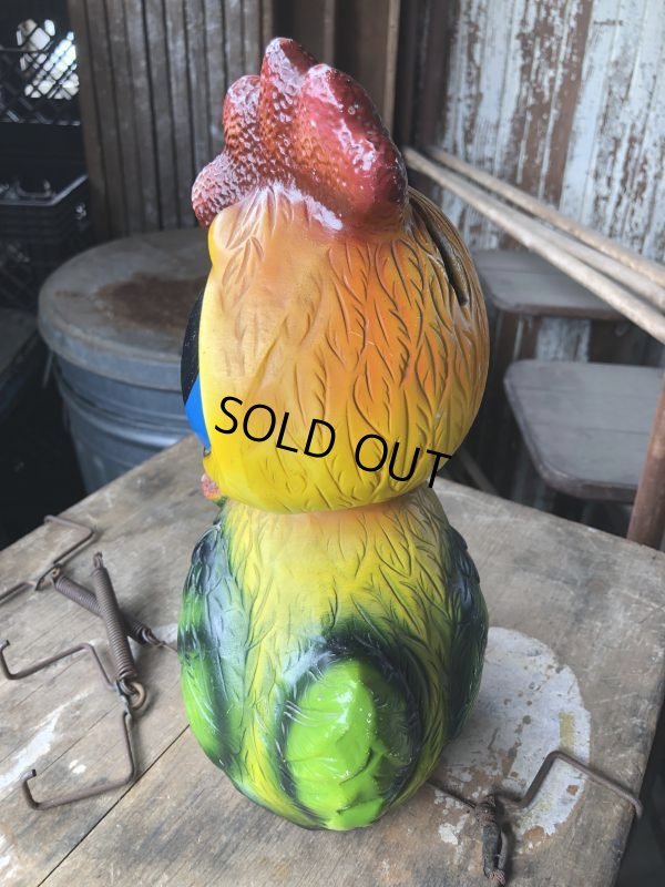 画像5: 60s Mid Century Vintage Sad Big Eye Bird Ceramic Coin Bank Statue (B861)