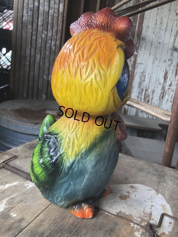 画像3: 60s Mid Century Vintage Sad Big Eye Bird Ceramic Coin Bank Statue (B861)