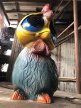 画像8: 60s Mid Century Vintage Sad Big Eye Bird Ceramic Coin Bank Statue (B861)