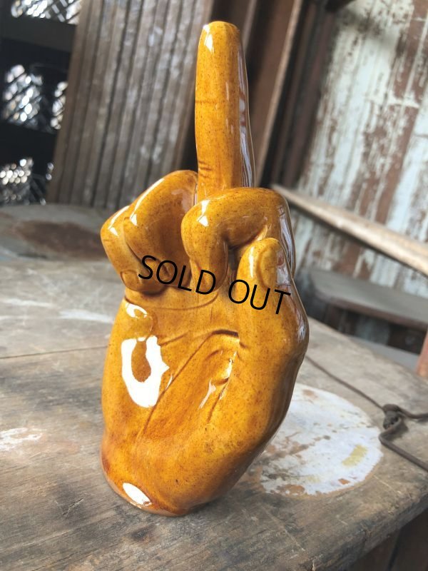 画像3: Vintage Middle Finger Motif The Finger Statue Tray (B894)