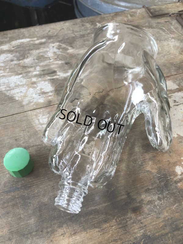 画像8: Vintage Hand Motif Lation Glass Bottle (B895)