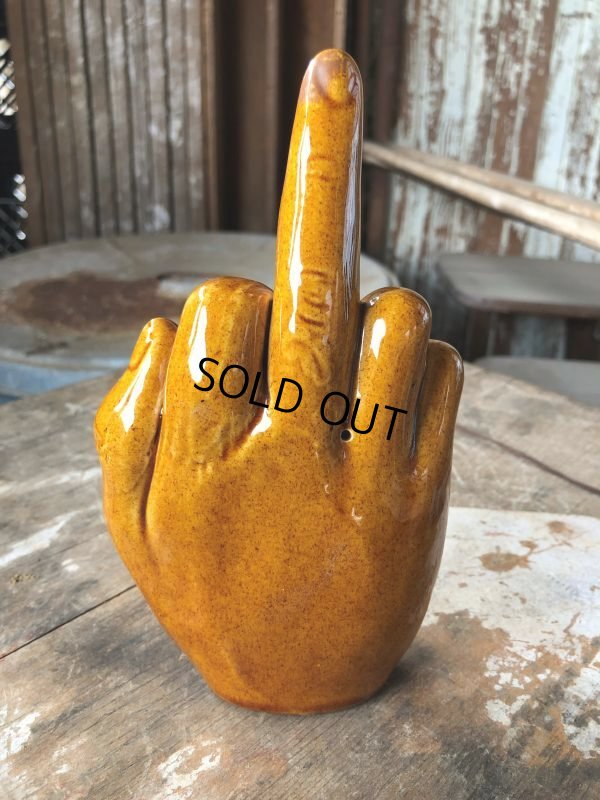 画像4: Vintage Middle Finger Motif The Finger Statue Tray (B894)