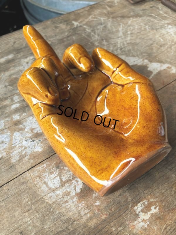 画像8: Vintage Middle Finger Motif The Finger Statue Tray (B894)