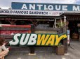 画像1: 【店舗引き取り限定】Vintage SUBWAY Restaurant Advertising Store Display Light Sign Huge!! 294cm (B903) (1)