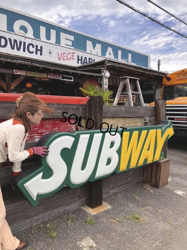 画像13: 【店舗引き取り限定】Vintage SUBWAY Restaurant Advertising Store Display Light Sign Huge!! 294cm (B903)