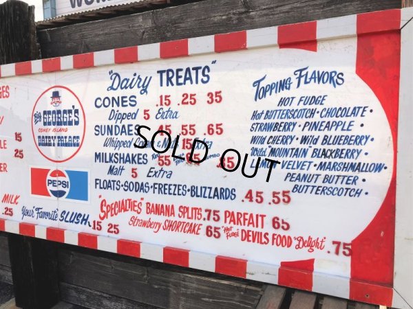 画像6: 【店舗引き取り限定】Vintage CONEY ISLAND Big GEORGE'S DAIRY PALACE Store Sign Huge!! 259cm (B904)