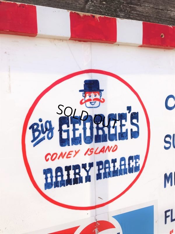 画像7: 【店舗引き取り限定】Vintage CONEY ISLAND Big GEORGE'S DAIRY PALACE Store Sign Huge!! 259cm (B904)