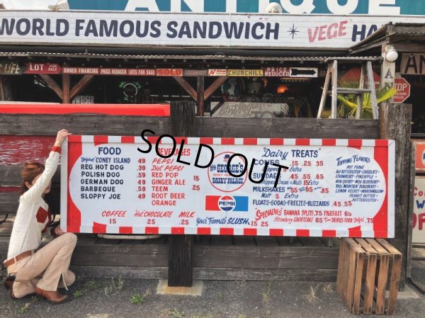画像14: 【店舗引き取り限定】Vintage CONEY ISLAND Big GEORGE'S DAIRY PALACE Store Sign Huge!! 259cm (B904)