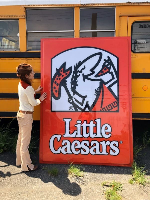 画像15: 【店舗引き取り限定】大型210cm Rare! Hard to Find! Vintage Little Caesars Pizza Store Sign Huge! (B906)