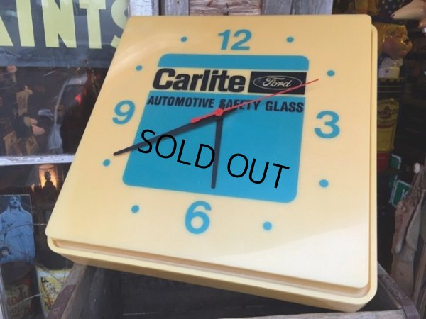 画像9: Vintage Carlite Automotive Safety Glass Ford Lighted Clock Sign (B913)