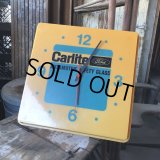 Vintage Carlite Automotive Safety Glass Ford Lighted Clock Sign (B913)