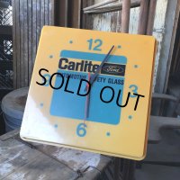 Vintage Carlite Automotive Safety Glass Ford Lighted Clock Sign (B913)