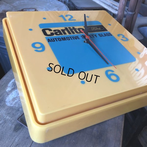 画像4: Vintage Carlite Automotive Safety Glass Ford Lighted Clock Sign (B913)