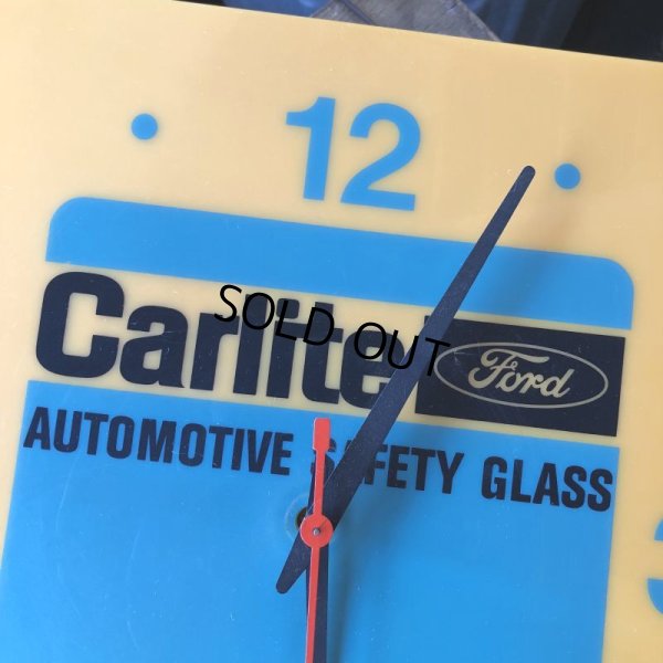 画像3: Vintage Carlite Automotive Safety Glass Ford Lighted Clock Sign (B913)