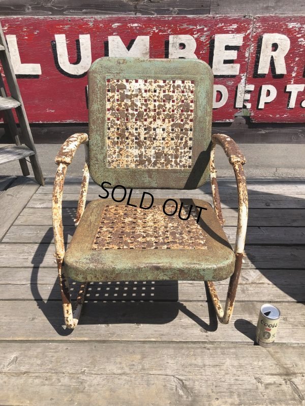 画像1: Vintage U.S.A. Metal Lawn Chair (B918)