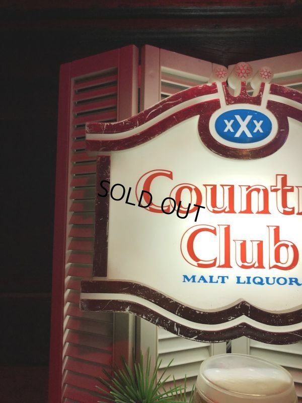 画像2: Vintage Advertising Country Club Malt Liquor Store Display Lighted Sign (B925)