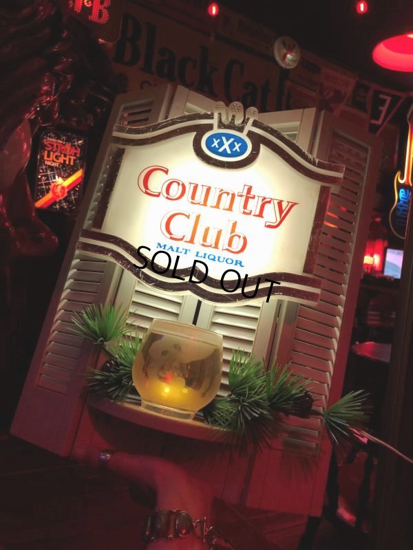 画像28: Vintage Advertising Country Club Malt Liquor Store Display Lighted Sign (B925)