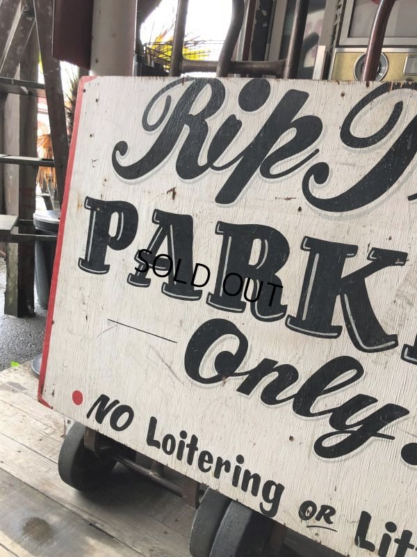 画像3: Hand Painted Wooden NO PARKING Sign Original Vintage U.S.A. (B927)