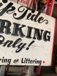 画像5: Hand Painted Wooden NO PARKING Sign Original Vintage U.S.A. (B927)