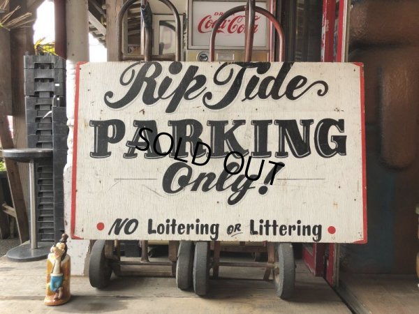 画像1: Hand Painted Wooden NO PARKING Sign Original Vintage U.S.A. (B927)