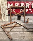 画像21: Vintage Industrial Rustic Wooden Folding Sawhorses (B934)