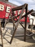 画像16: Vintage Industrial Rustic Wooden Folding Sawhorses (B934)