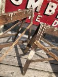 画像13: Vintage Industrial Rustic Wooden Folding Sawhorses (B934)