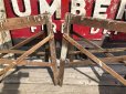 画像12: Vintage Industrial Rustic Wooden Folding Sawhorses (B934)
