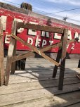 画像17: Vintage Industrial Rustic Wooden Folding Sawhorses (B934)