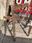 画像18: Vintage Industrial Rustic Wooden Folding Sawhorses (B934)