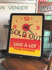 Vintage Advertising SAVE-A-LOT Food Stores Store DIsplay Light Clock Sign (B940)