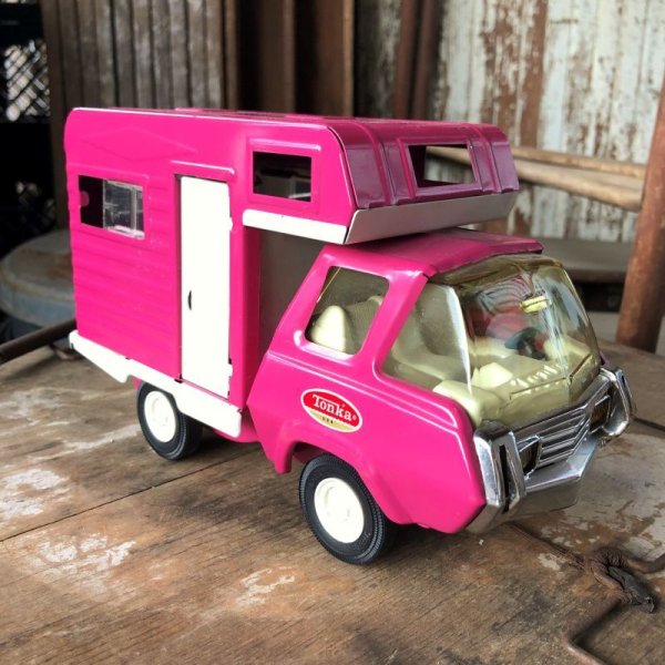 画像1: Vintage Tonka Camper Camping - Car Pink (B945)