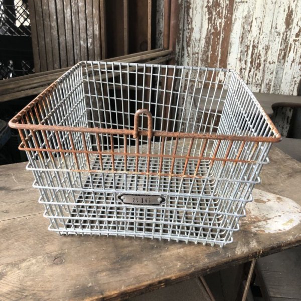 画像2: Vintage Frank D Cohan Gym Locker Metal Wire Basket #846 (B957)