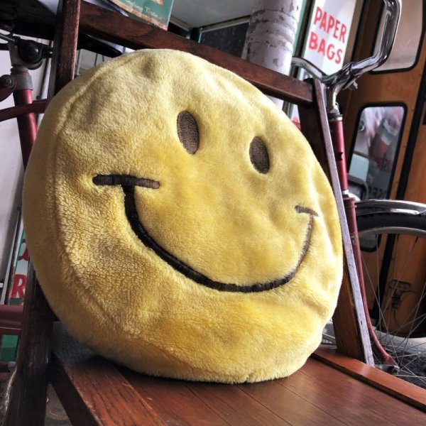 画像2: Vintage Happy Face Smiley Smile Plush Pillow Cushion (B964)