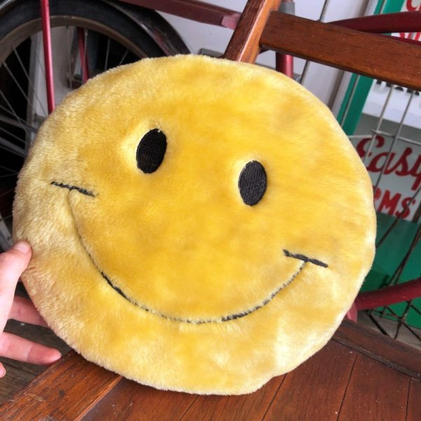 画像2: Vintage Happy Face Smiley Smile Plush Pillow Cushion (B963)