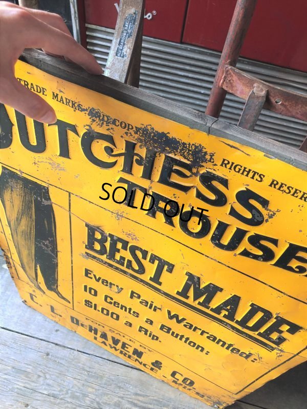 画像3: Antique Dutchess Trousers Advertising Embossed Tin Sign (B975)